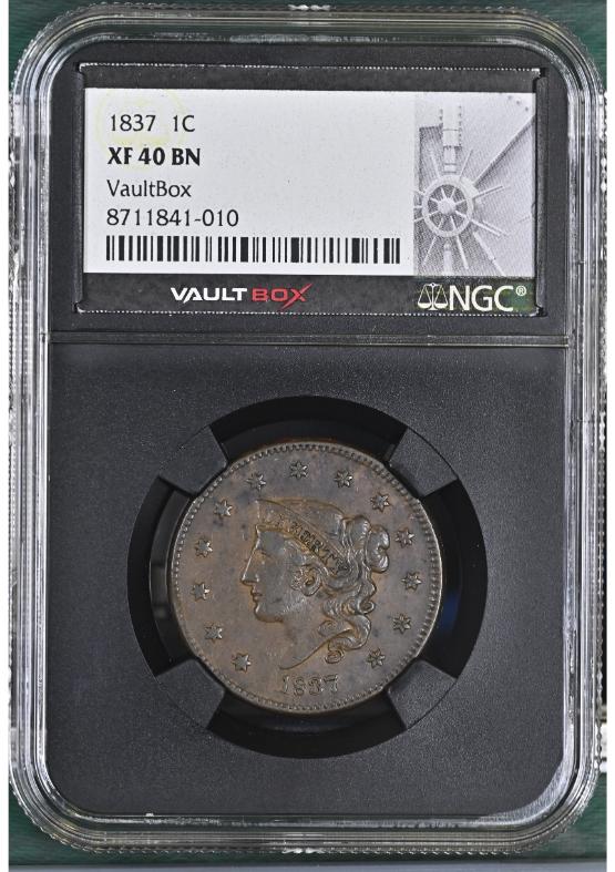 1837 1C NGC XF40BN FRONT