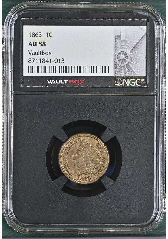 1863 1C NGC AU58 FRONT
