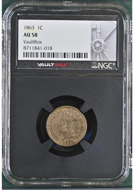1863 1C NGC AU58 FRONT