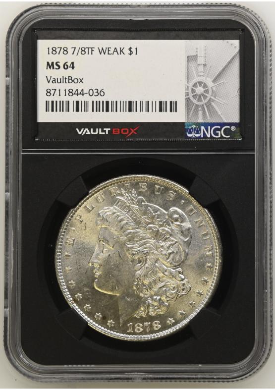 1878 7/8TF WEAK $1 NGC MS64 FRONT