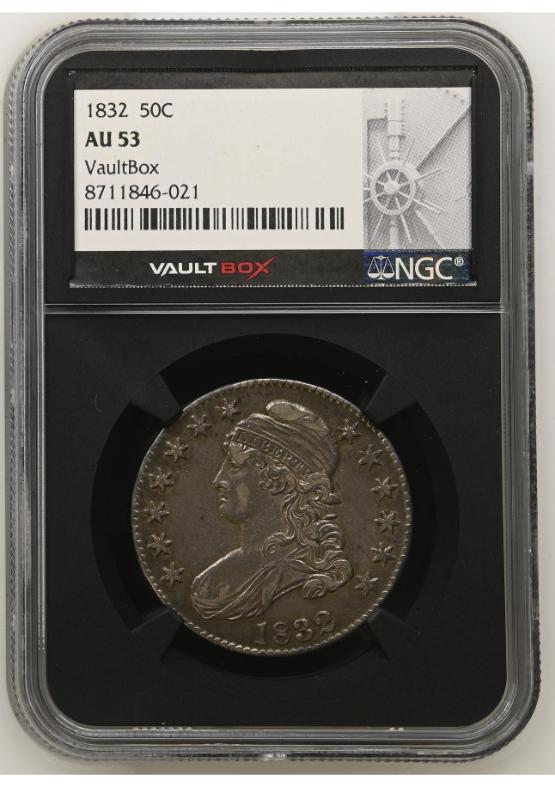 1832 50C NGC AU53 FRONT