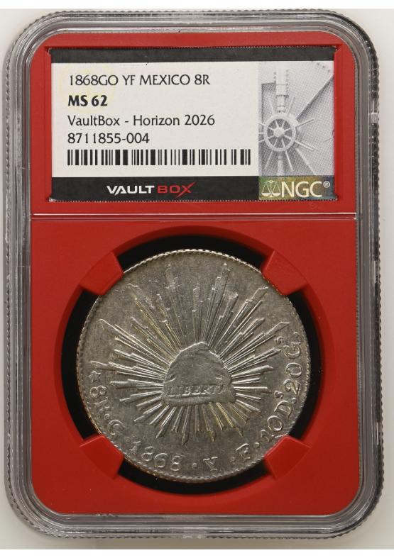 1868GO YF MEXICO 8R NGC MS62 FRONT