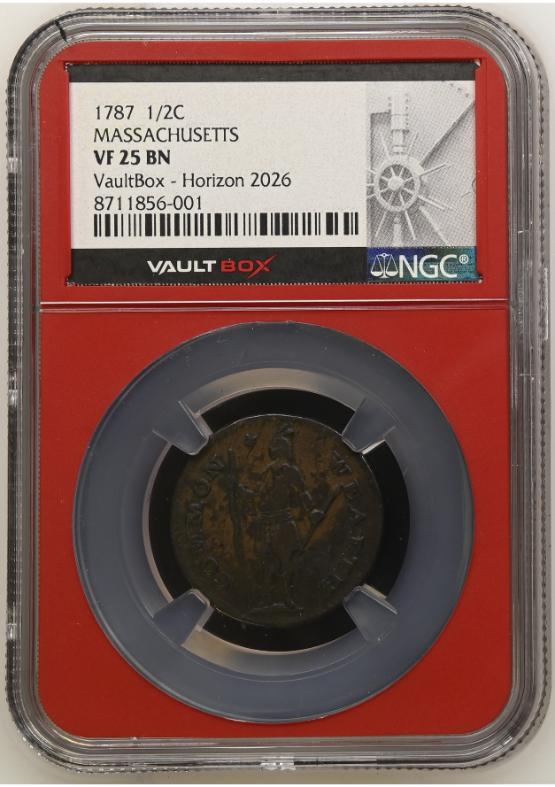 1787 1/2C MASSACHUSETTS NGC VF25BN FRONT