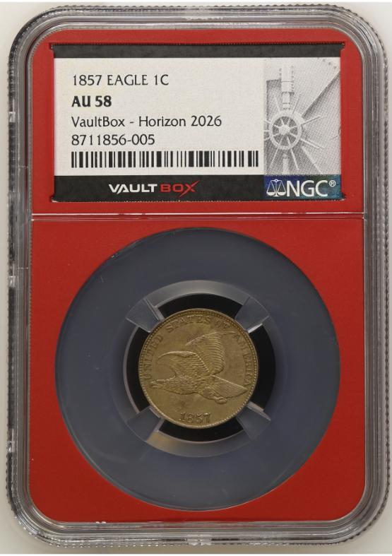 1857 EAGLE 1C NGC AU58 FRONT