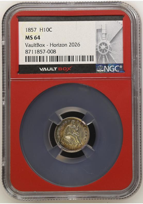 1857 H10C NGC MS64 FRONT