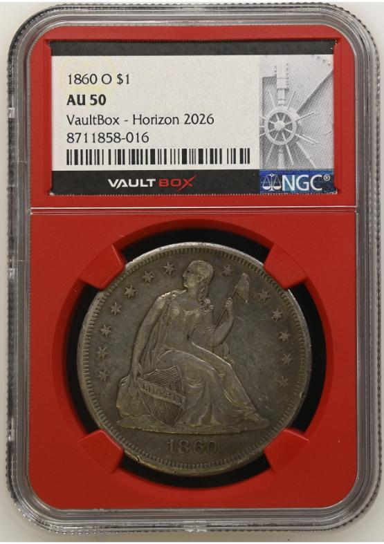 1860-O $1 NGC AU50 FRONT