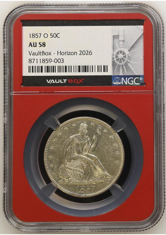 1857-O 50C NGC AU58 FRONT