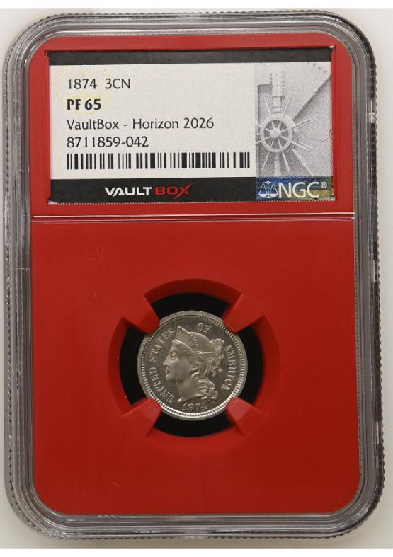 1874 3CN NGC PF65 FRONT