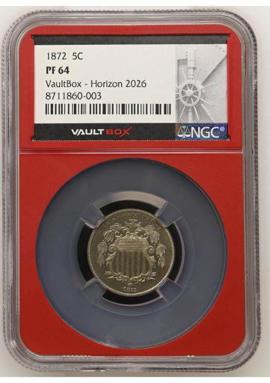 1872 5C NGC PF64 FRONT