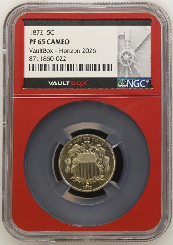 1872 5C NGC PF65 CAMEO FRONT
