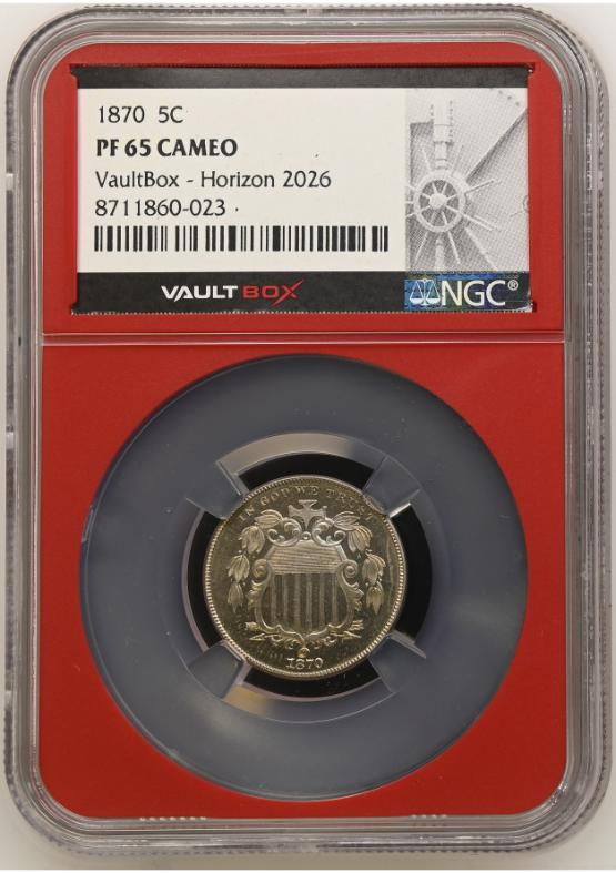 1870 5C NGC PF65 CAMEO FRONT