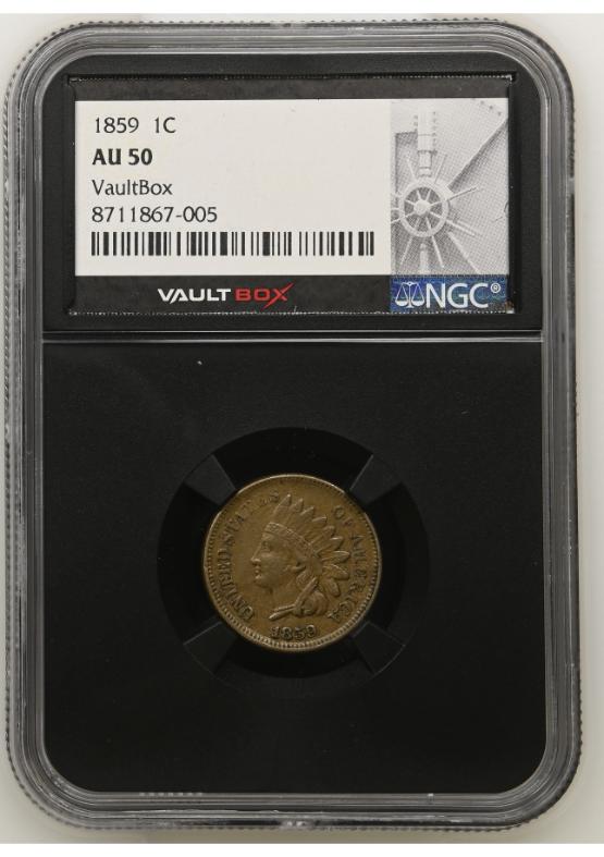 1859 1C NGC AU50 FRONT