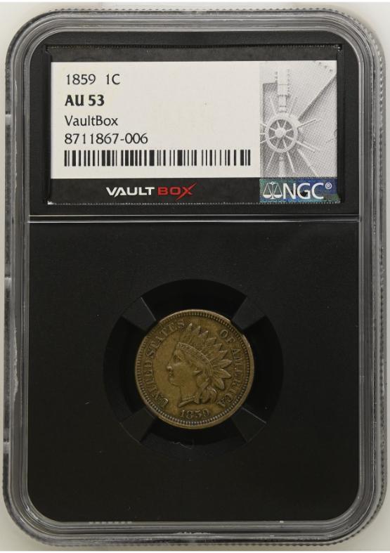 1859 1C NGC AU53 FRONT