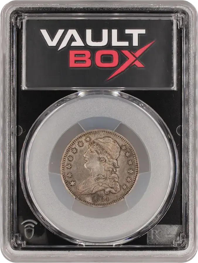 1834 25C PCGS AU50 CACFRONT