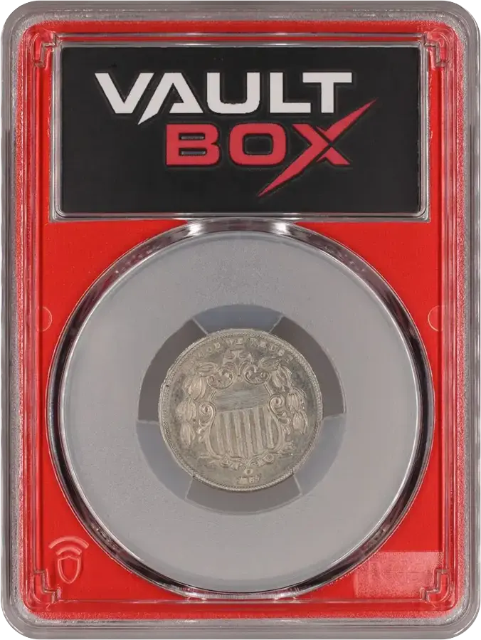 1867 5C NO RAYS PCGS PR62 PART OF 1867 (10) COIN PROOF SETFRONT