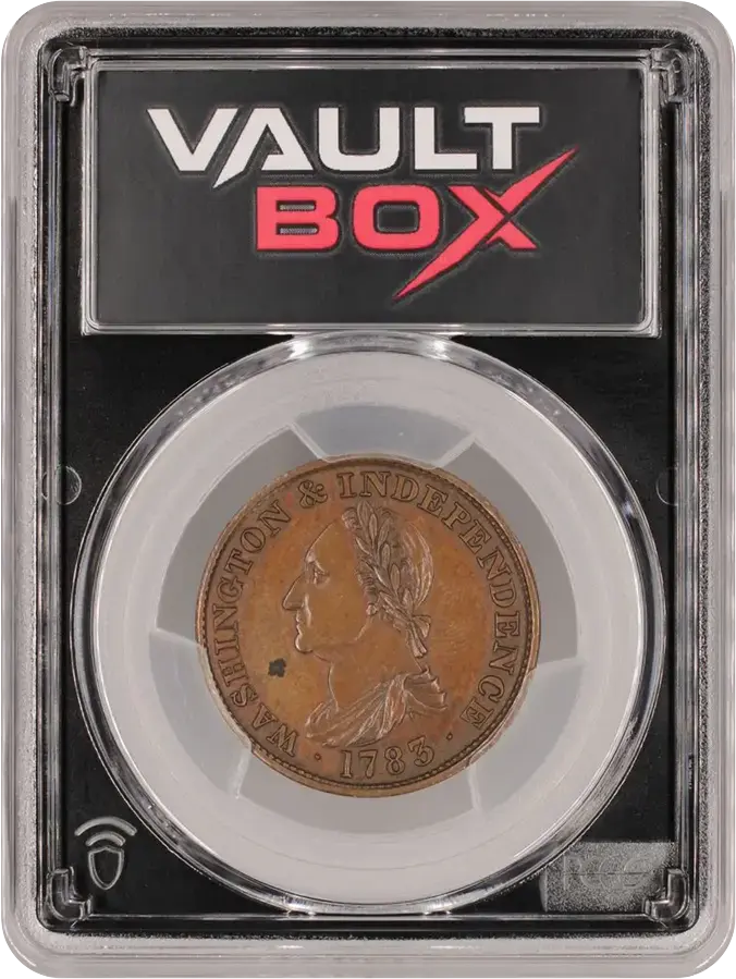 1783 COPPER RES WASHINGTON & INDEPENDENCE ENGRAILED EDGE PCGS PR63BNFRONT