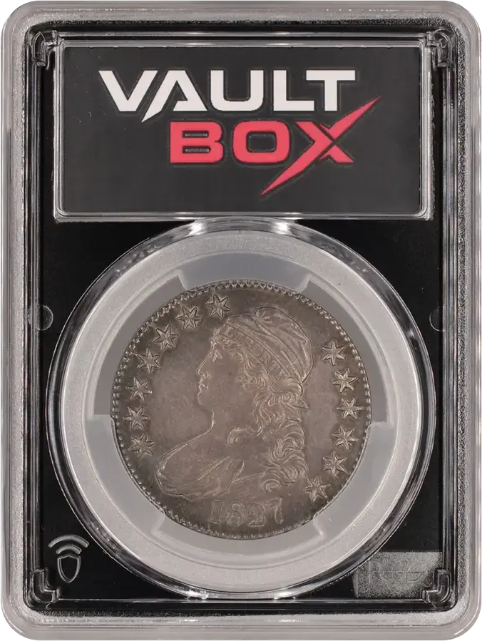 1827 50C SQUARE BASE 2 PCGS AU58FRONT