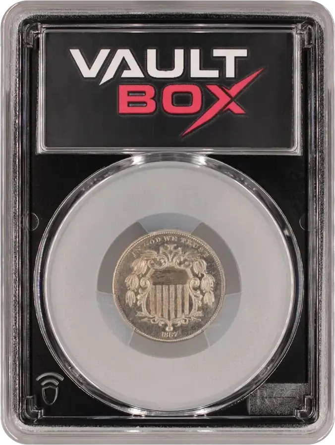 1867 5C NO RAYS PCGS PR62FRONT