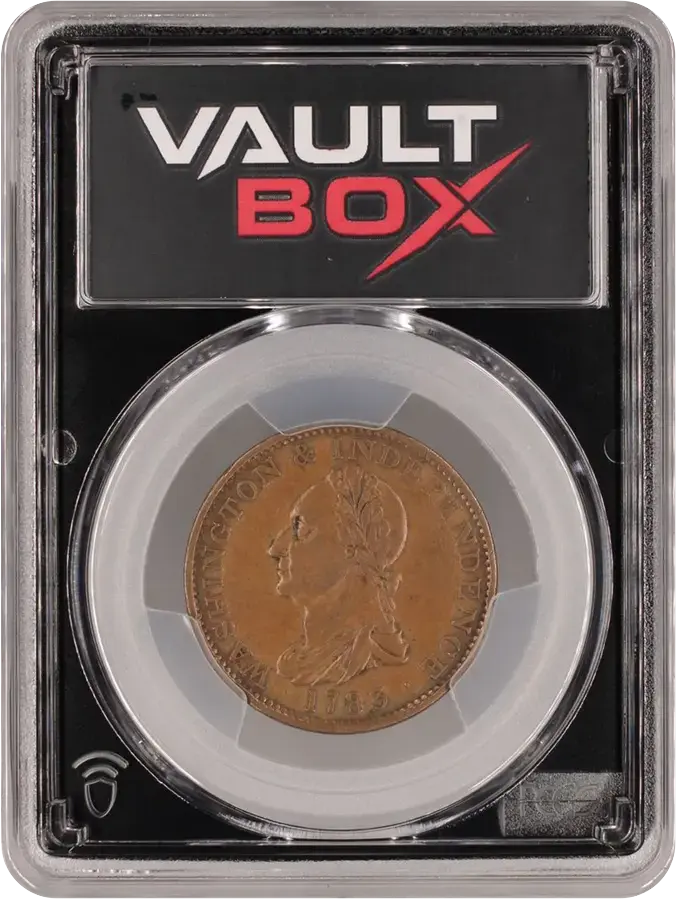 1783 COPPER WASHINGTON DRAPED NO BUTTON PCGS AU50BNFRONT