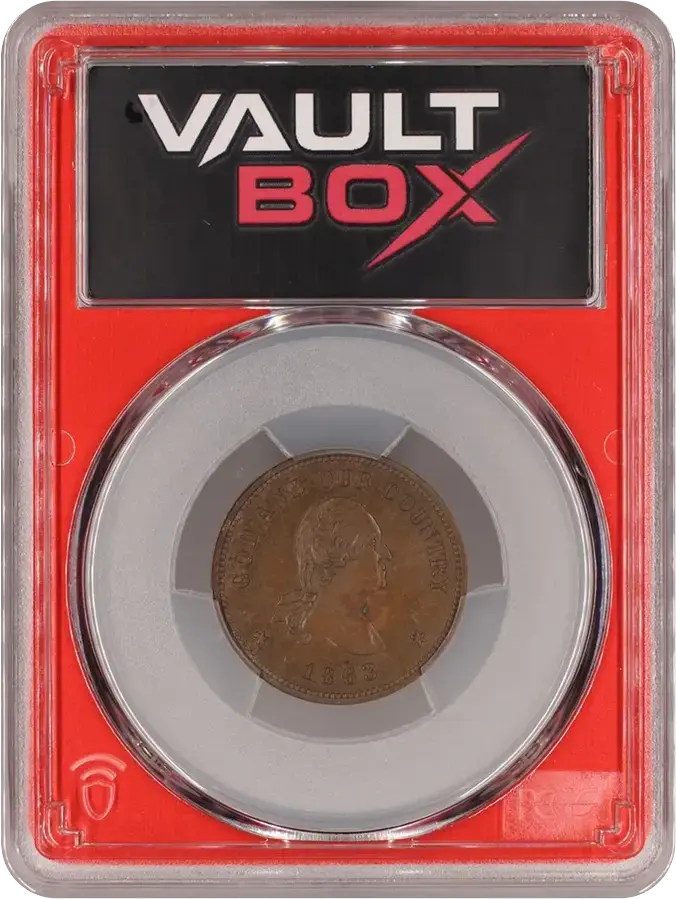 1863 2C J-305 WASHINGTON PCGS PR64RBFRONT