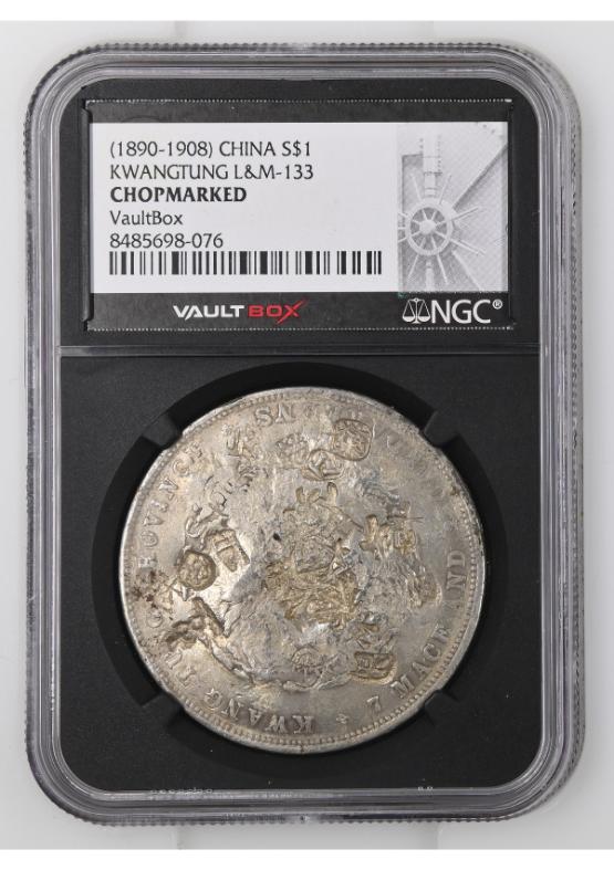 (1890-1908) CHINA S$1 KWANGTUNG L&M-133 NGC CHOPMARKED FRONT