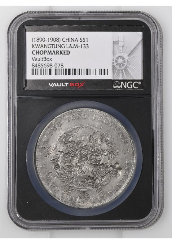 (1890-1908) CHINA S$1 KWANGTUNG L&M-133 NGC CHOPMARKED FRONT