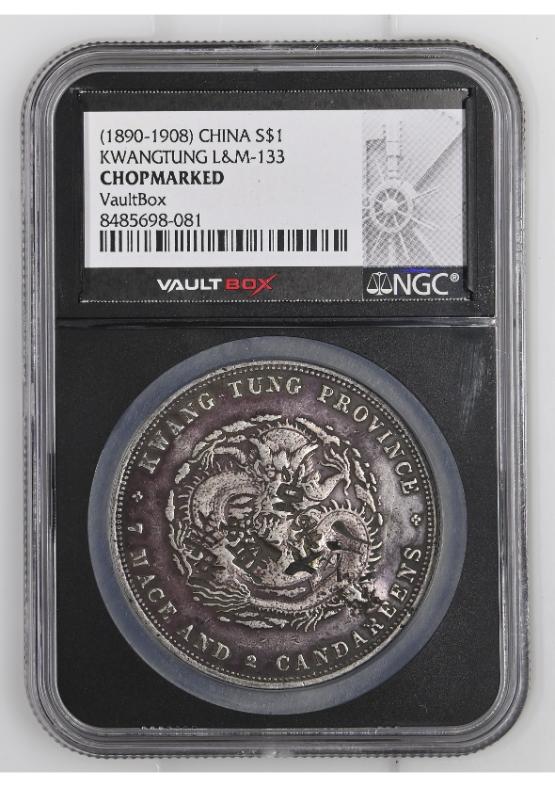 (1890-1908) CHINA S$1 KWANGTUNG L&M-133 NGC CHOPMARKED FRONT