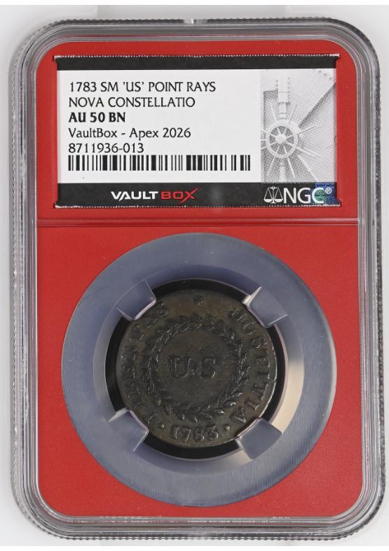 1783 SM 'US' POINT RAYS NOVA CONSTELLATIO NGC AU50BN FRONT