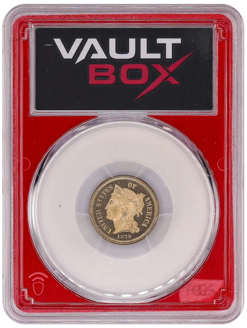 1879 3CN PCGS PR66CAM CAC FRONT