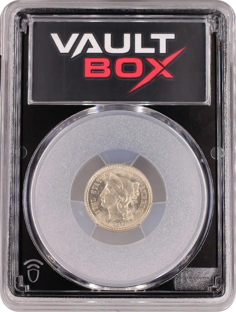1873 3CN OPEN 3 PCGS MS63 FRONT