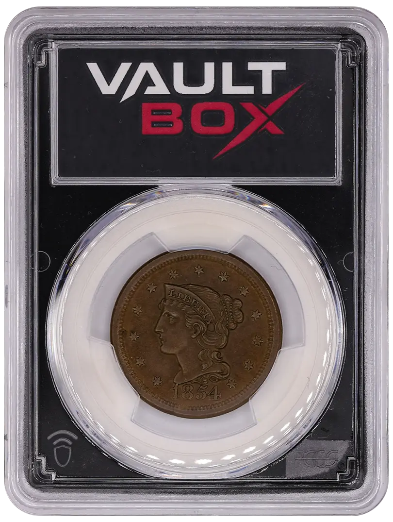 1854 1C PCGS MS63BN CAC FRONT