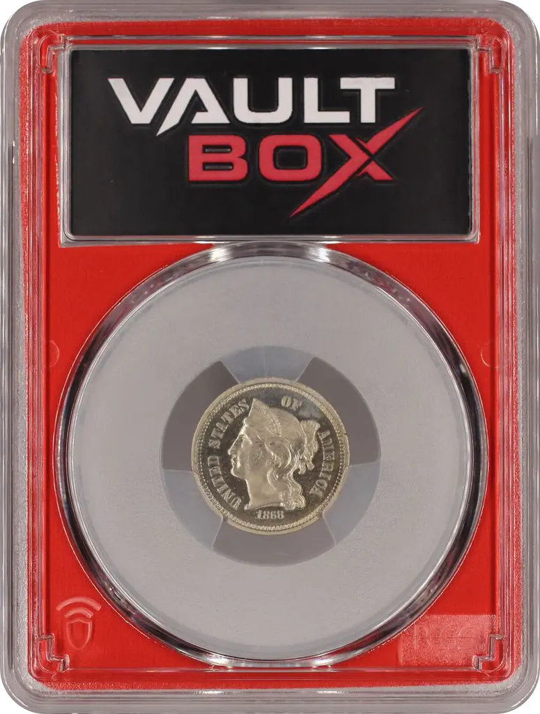 1868 3CN PCGS PR64CAM FRONT