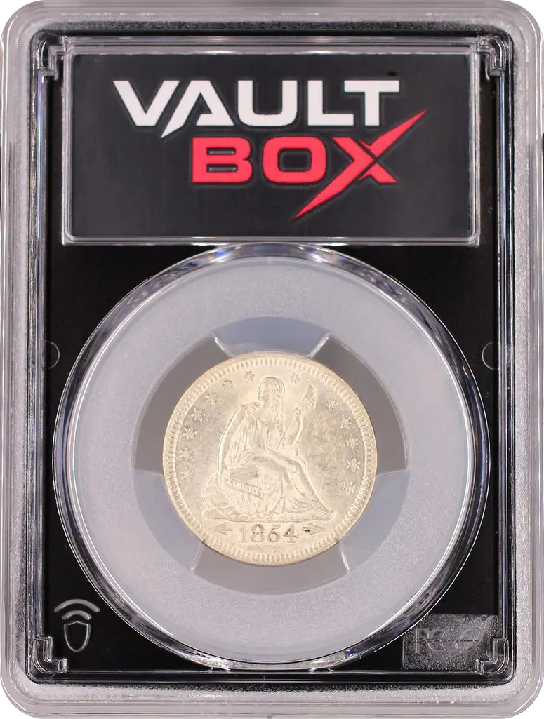 1854 25C PCGS AU58 FRONT