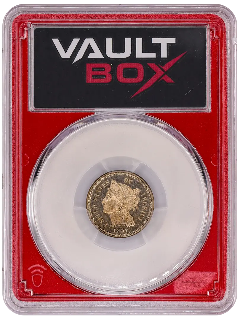 1877 3CN PCGS PR63 CAC FRONT