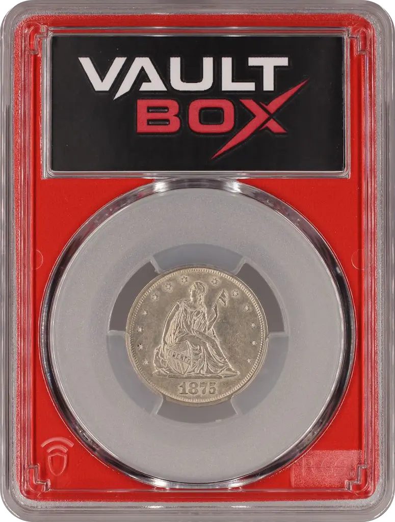 1875 20C PCGS AU50 FRONT