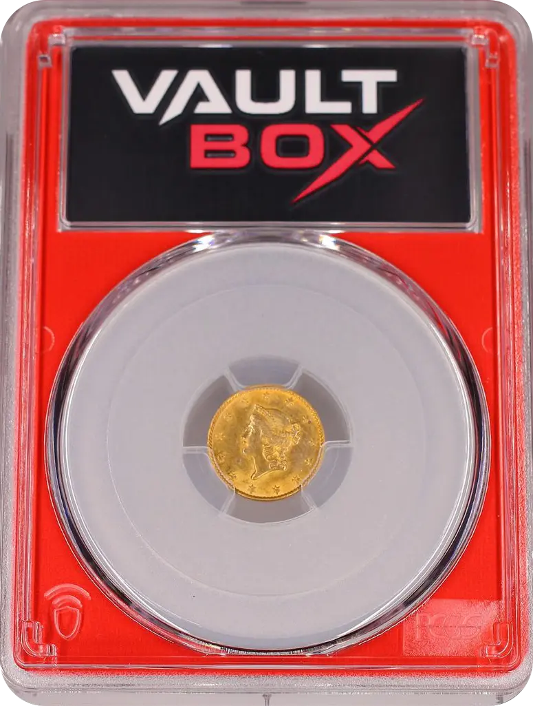 1849 G$1 D-2 OPEN WREATH NORMAL STARS PCGS MS61 FRONT