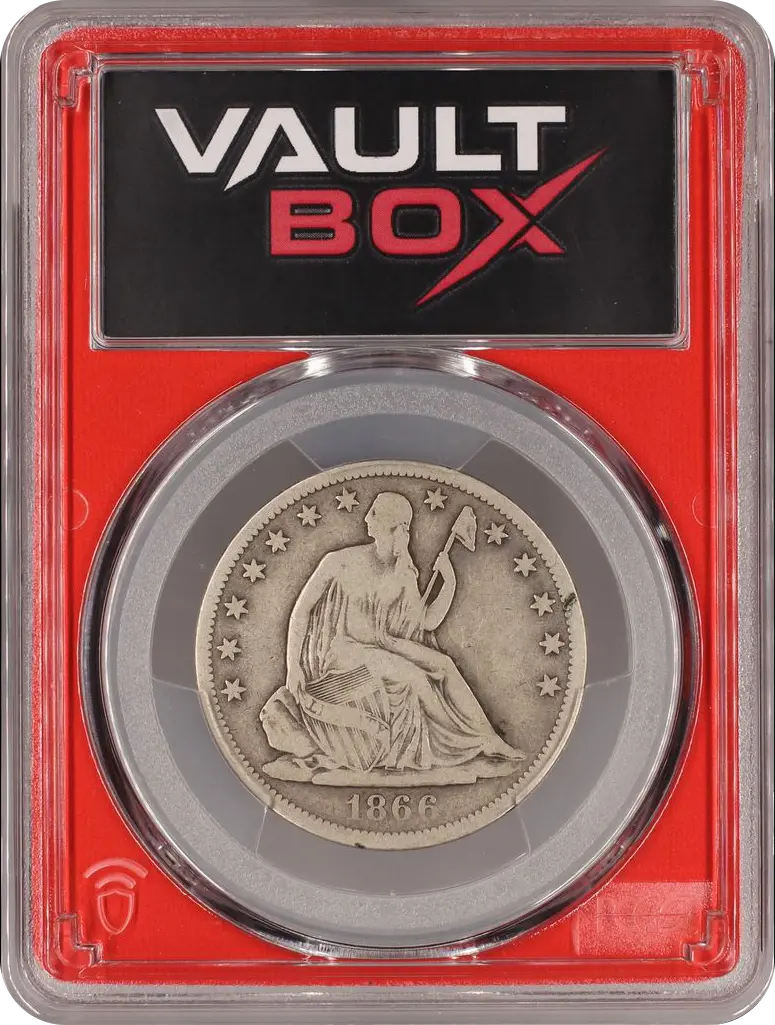 1866-S 50C NO MOTTO PCGS F12 FRONT