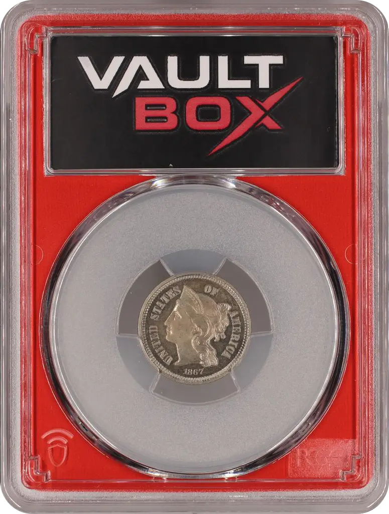 1867 3CN PCGS PR66 FRONT