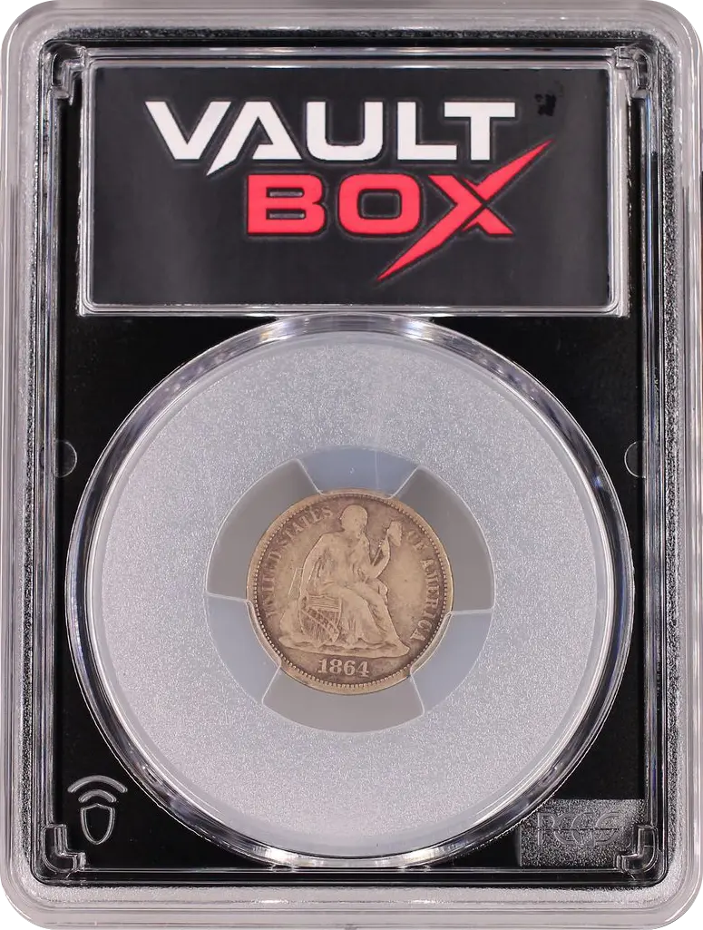 1864-S 10C PCGS VF25 FRONT