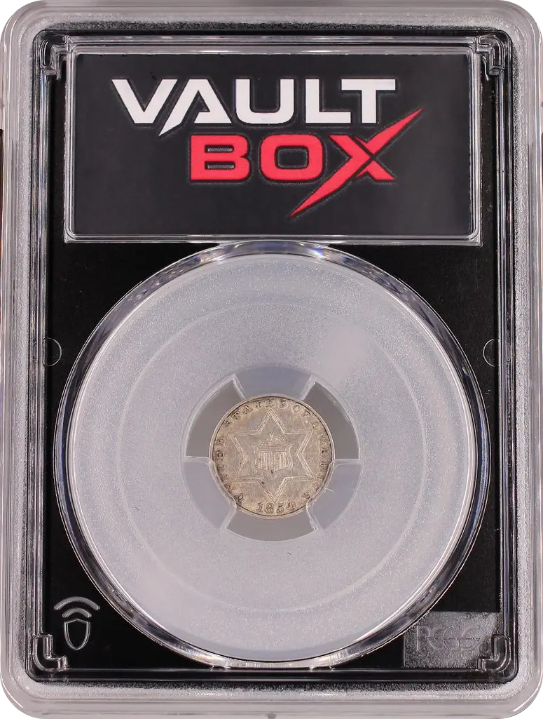 1854 3CS PCGS AU50 FRONT