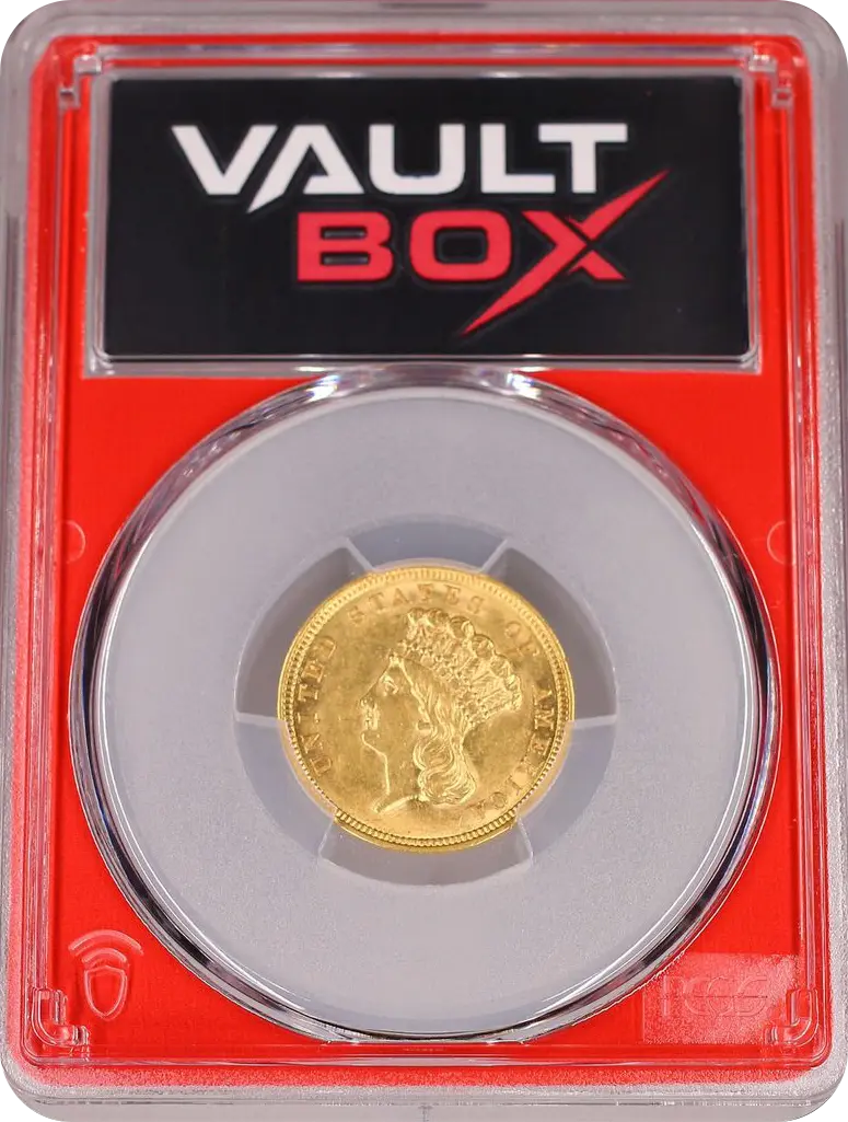 1854 G$3 PCGS AU58 FRONT
