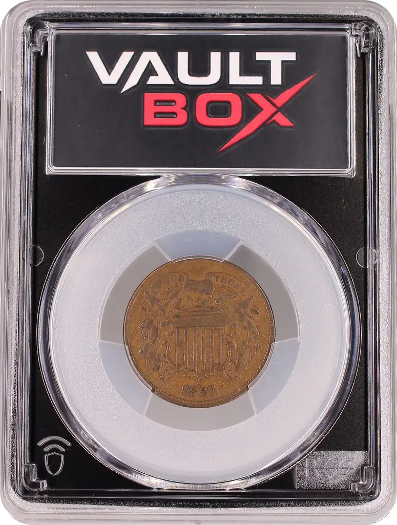 1867 2C DOUBLED DIE OBVERSE PCGS VF25BN FRONT